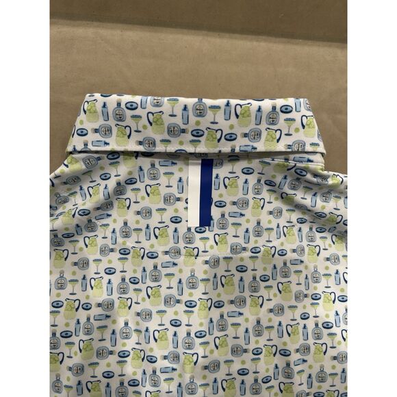Rhoback Mens Medium Tequilla Margarita Print Pattern Golf Polo Shirt - Picture 7 of 7
